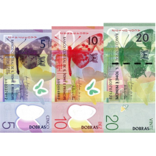 P70,P71,P72 Saint Thomas & Prince (Sao Tomé e Principe) - 5,10 & 20 Dobras Year 2016 (3 Notes)